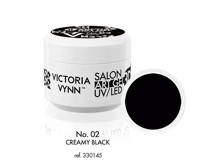 02 Creamy Black ART GEL 3D, 5ml