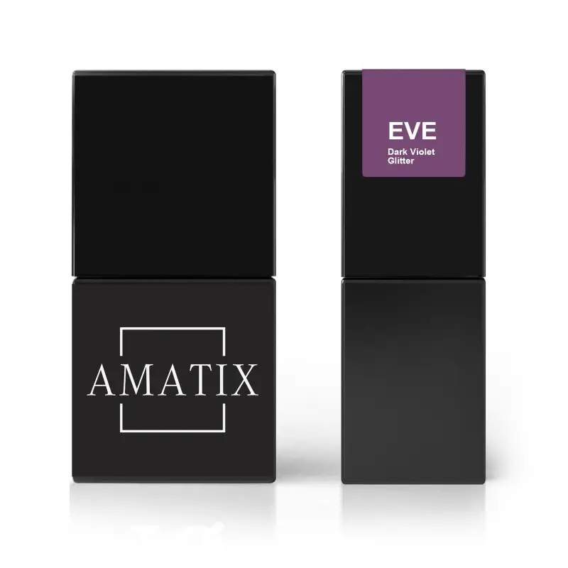 126 Dark Violet Glitter Esmalte semipermanente 10ml - AMATIX