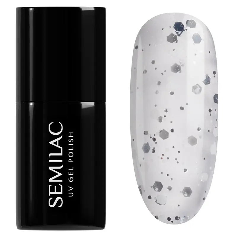 924 Semilac UV Gel Polish Silver & White Drops 7 ml