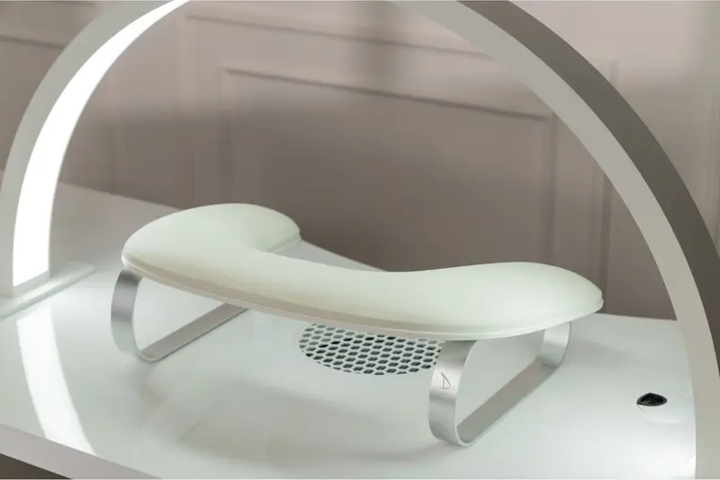 Afinia Luna Armrest, Cream-Colored with Silver Legs