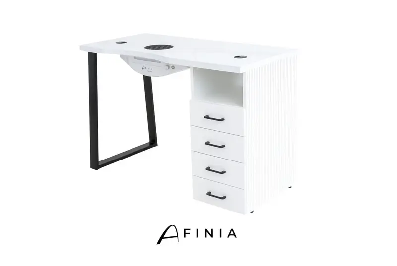 Afinia Prime Black Manicure Table with Built-in Dust Collector NDC 2000