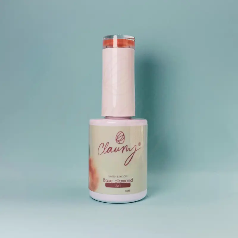 Base Diamond Light 15 ml · Gel nivelador con micro-destellos nude