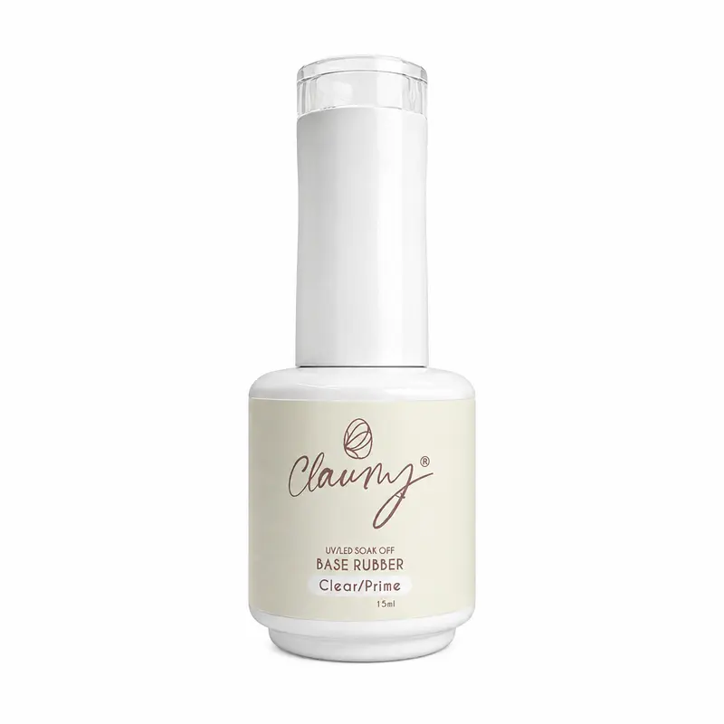 Base Rubber Clear/ Prime— Base y Prebase Rubber Dura Profesional Claumy® 15ml