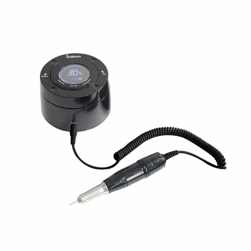 BRILLIAN Black Micromotor Profesional 30.000 RPM — Torno Uñas Alto Rendimiento