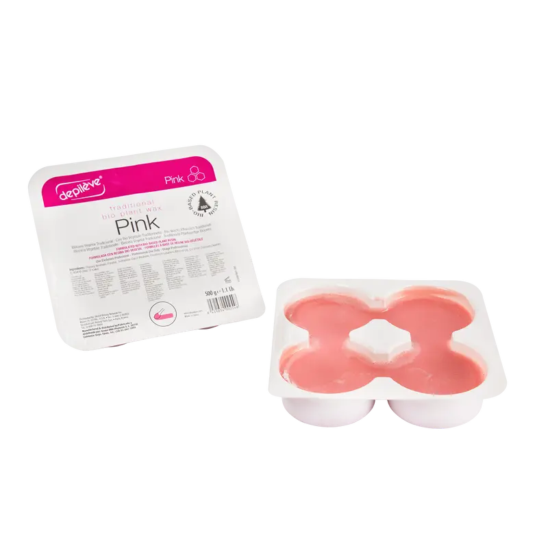 Depileve BIOWAX PINK in a 2x500 ml container