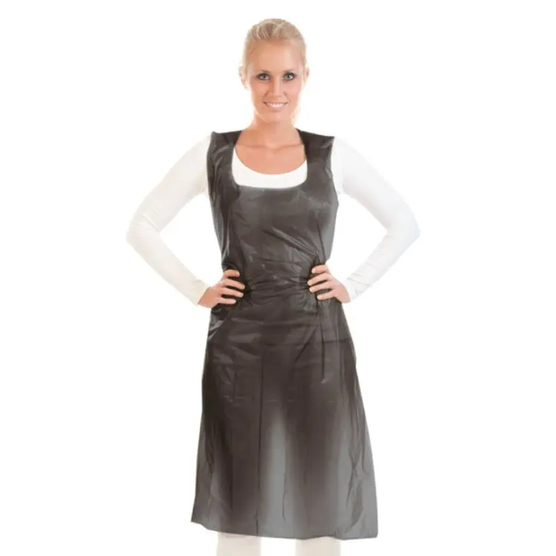 Disposable aprons on an LDPE roll, black (200 pcs.), 16 microns