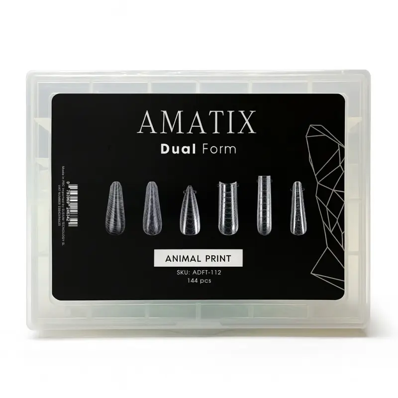 Dual Form Nail Tips Animal Print 144uni 6 formas - AMATIX