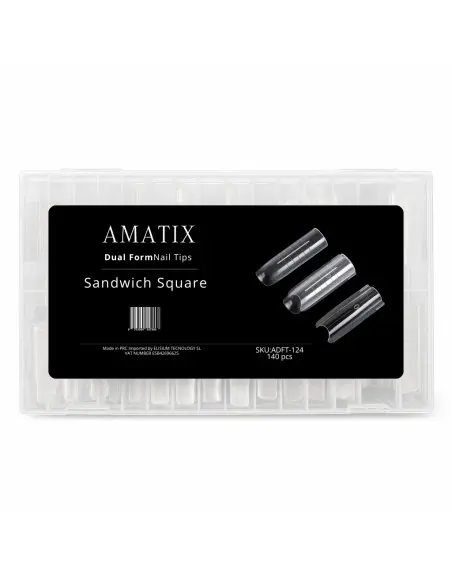Dual Form Nail Tips Sandwich Square 240 pcs - AMATIX