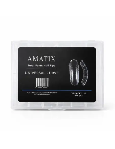 Dual Form Nail Tips Universal Curve 120uni 12 tamaños - AMATIX