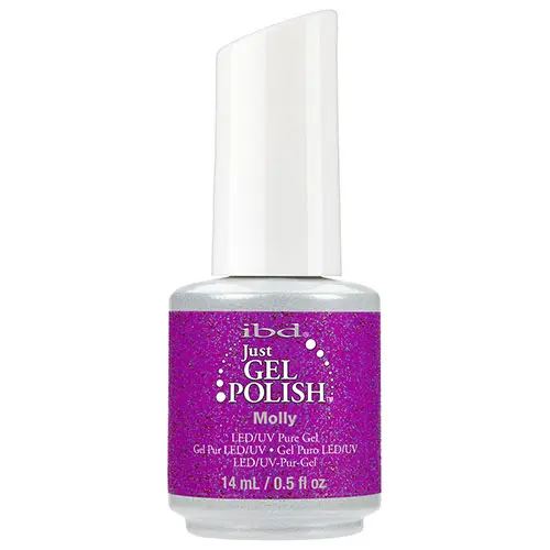 Esmalte de Gel Purple IBD Just Gel Molly con Purpurina