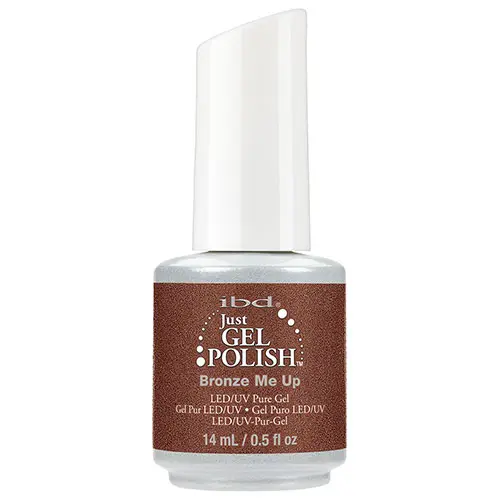 Esmalte de uñas Semipermanente IBD Just Gel Bronze Me Up con Purpurina Marrón