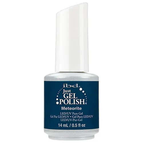 Esmalte de uñas Semipermanente Ibd Just Gel Meteorite con Purpurina Azul
