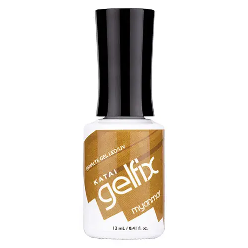 Esmalte Semipermanente Gelfix Myanmar con Purpurina Dorada