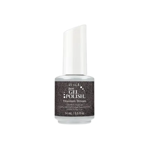 Esmalte Semipermanente IBD Just Gel Titanium Dream con Purpurina Plateada