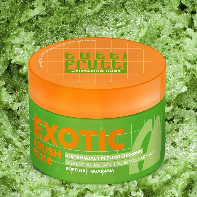 Farmona TUTTI FRUTTI PistachioHugs Firming Sugar Body Scrub with Caffeine and Guarana, 300 g