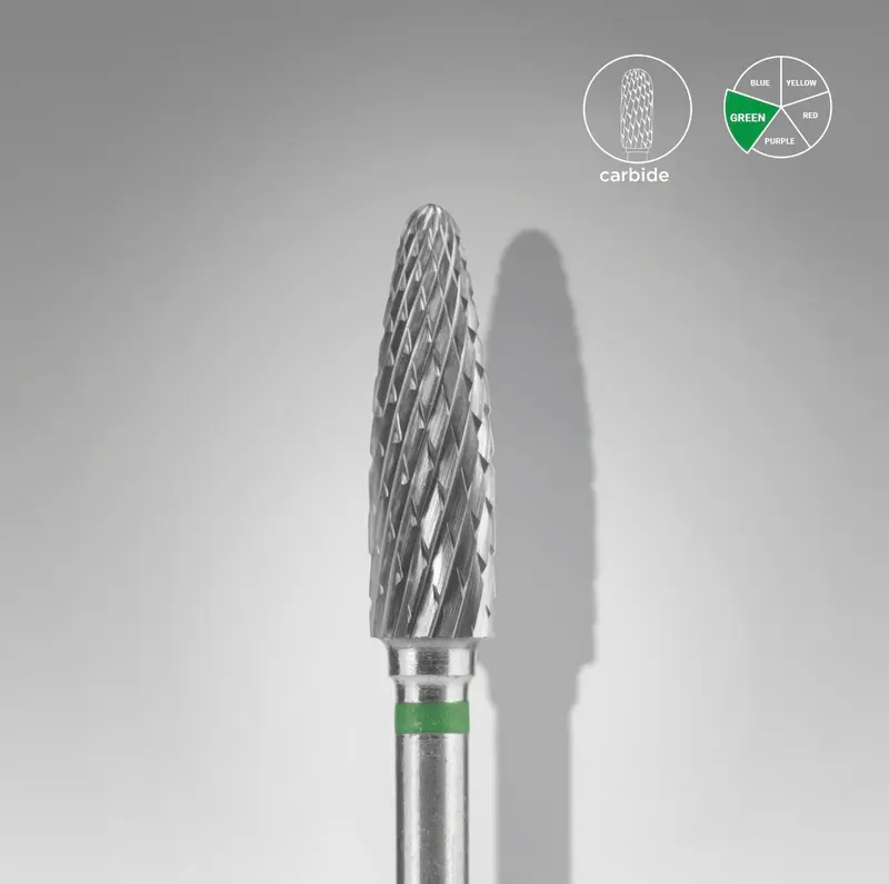 Fresa Carburo "Maíz" 4 mm (Verde) Staleks PRO Expert 90