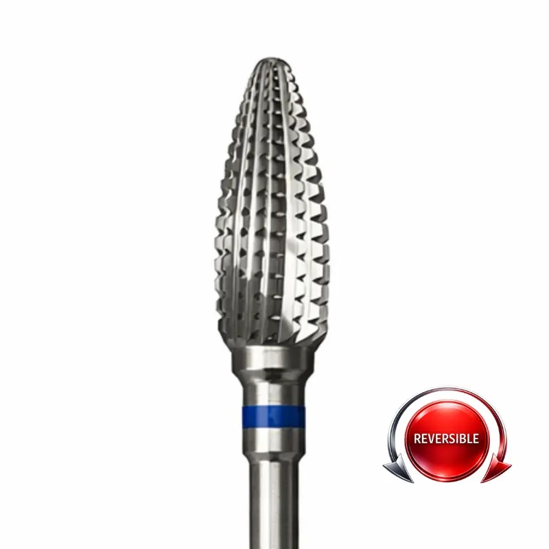 Fresa Carburo Maíz Reversible (Flute corn) Azul - AMATIX