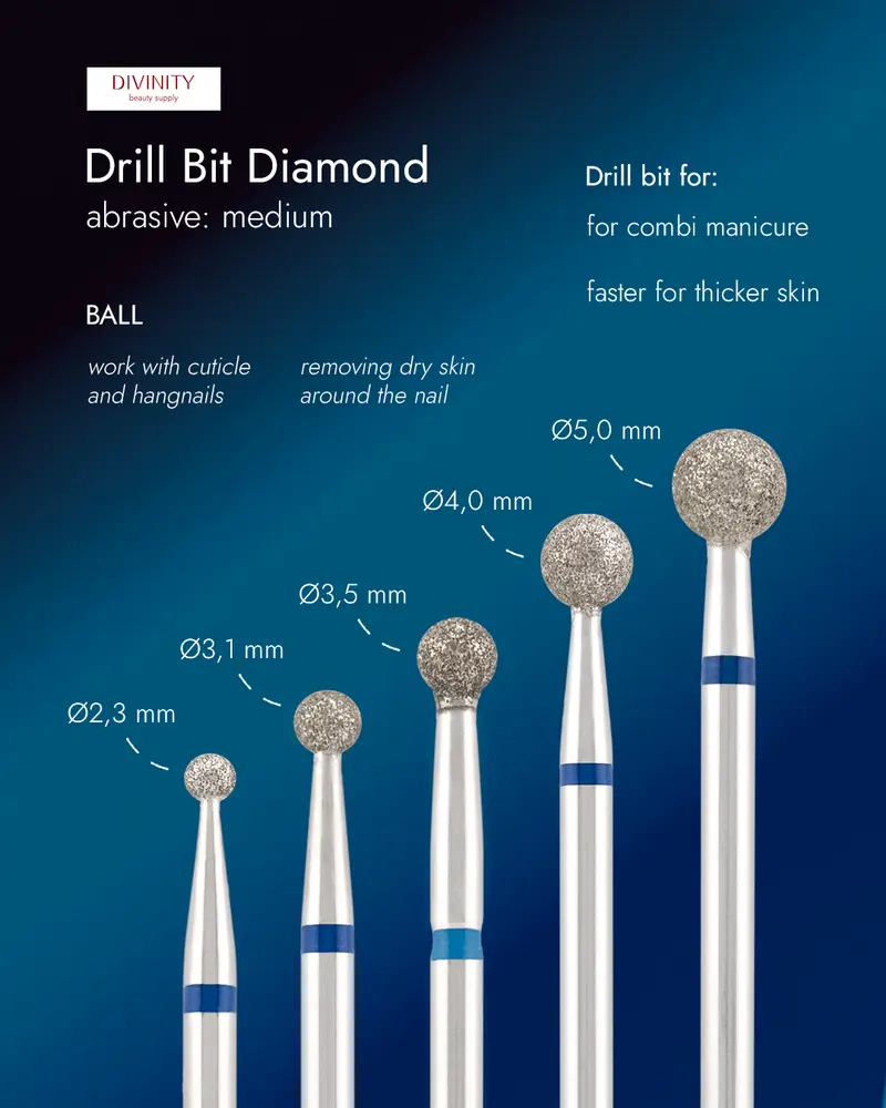 Fresa Diamante Bola 5,0 mm Azul