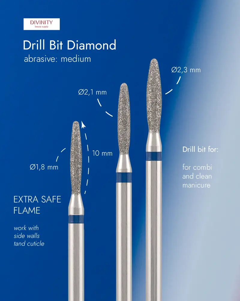 Fresa Diamante Llama Extra Safe Azul 1,8 mm — DIVINITY