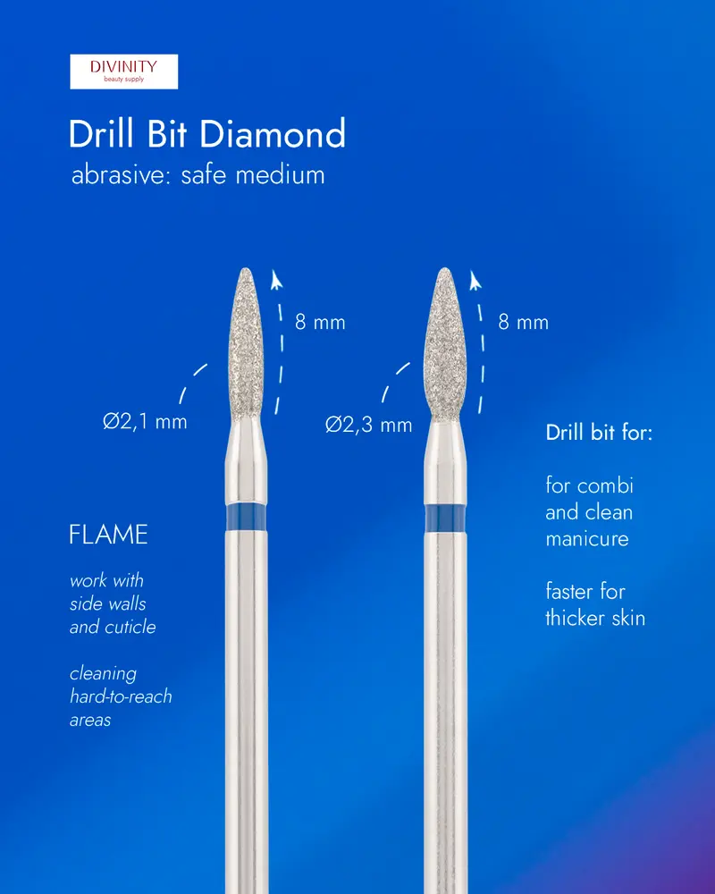 Fresa Diamante Llama Safe Azul 2,3 mm — DIVINITY