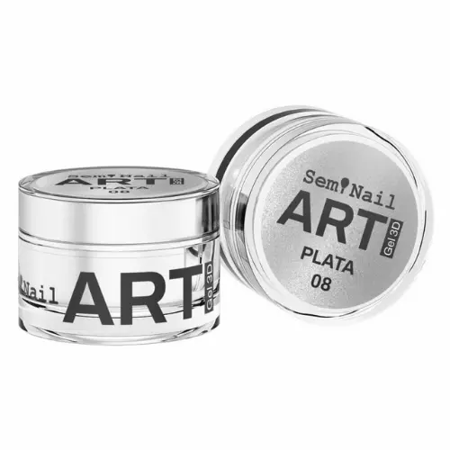 Gel Art 3D Plata Semi Nail 5ml.