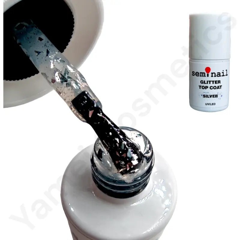 Glitter Top Coat Silver