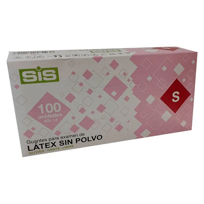 Guantes de nitrilo sin polvo color Rosa S