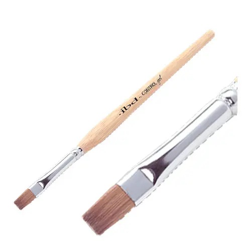IBD CONTROL GEL BRUSH - PINCEL PARA CONTROL GEL MANGO DE MADERA Y PUNTA PLANA - POLYGEL