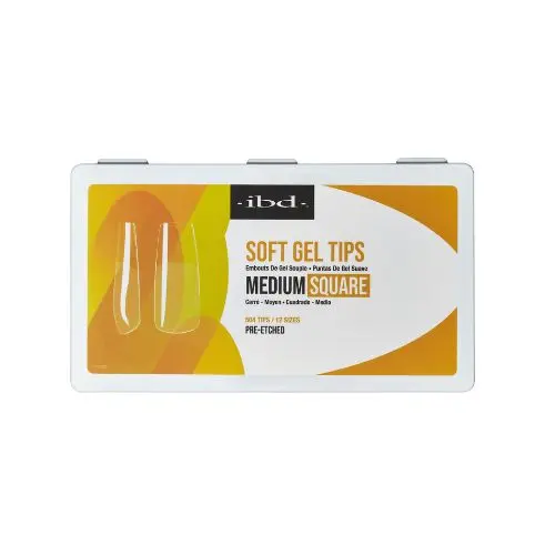 IBD SOFT GEL NAIL TIPS 504 UNIDADES - SQUARE MEDIUM