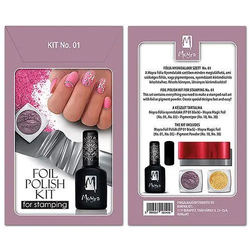 KIT INICIACIÓN STAMPING CON FOIL NAIL ART - Nº 01 DE MOYRA