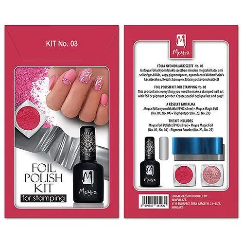 KIT INICIACIÓN STAMPING CON FOIL NAIL ART - Nº 04 DE MOYRA