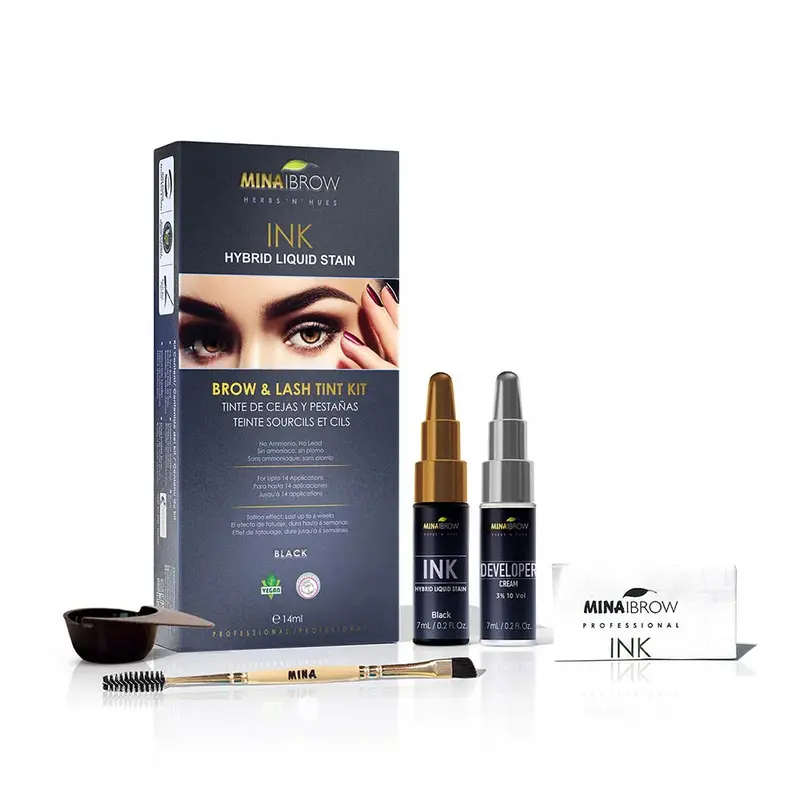 Kit Tinte Híbrido para Cejas y Pestañas Black Mina IBrow
