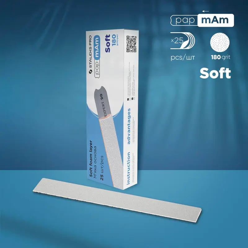 Limas Desechables Blancas papmAm EXPERT 20 Base Recta 180 grit (25 uds) STALEKS