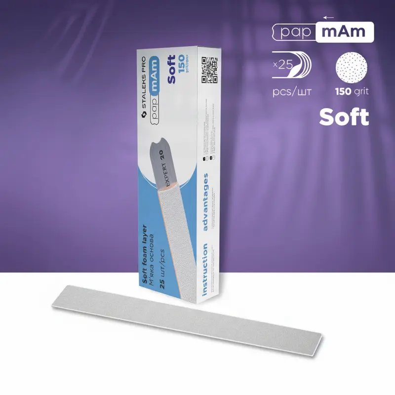 Limas desechables PapmAm SoftSTALEKS PRO (25 uds) - base recta 150 grit