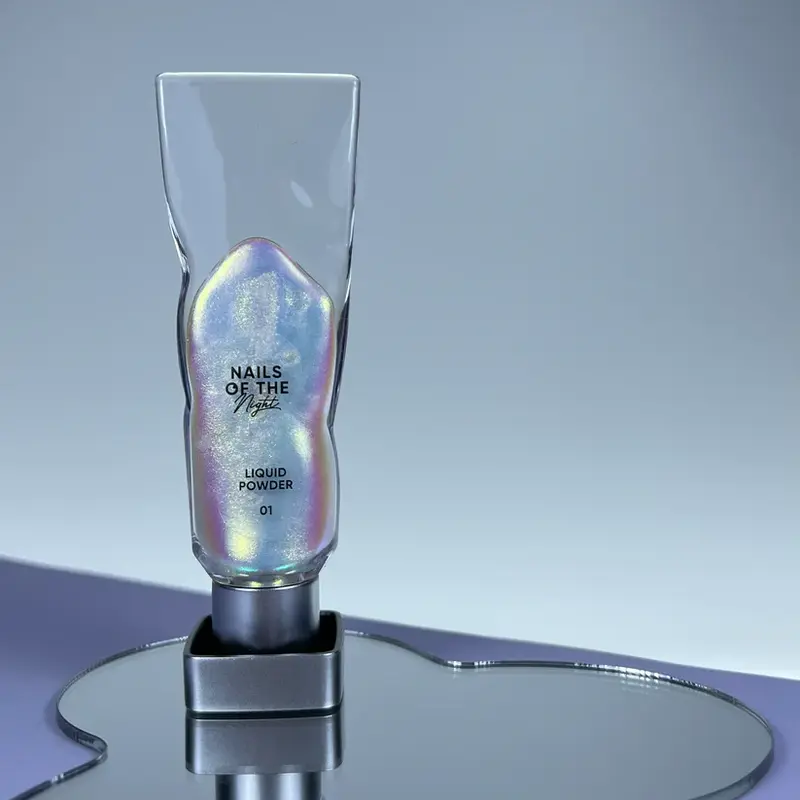 Liquid powder 01 - polvo líquido con iridiscencia de verde a morado para uñas, 5 g