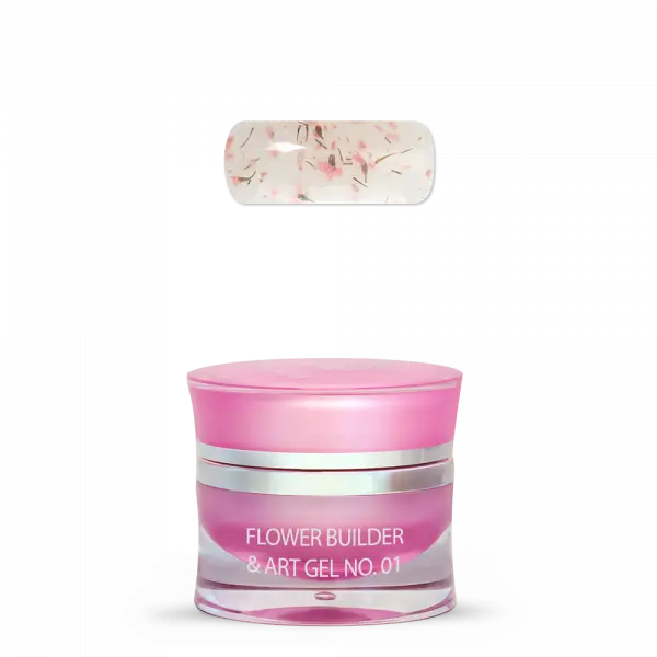 Moyra Flower Builder & Art Gel, Clear Gel with Flowers No. 01, 15 g