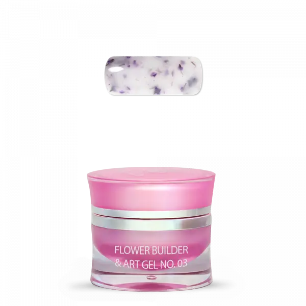Moyra Flower Builder & Art Gel, Milk White Gel with Flowers No. 03, 15 g