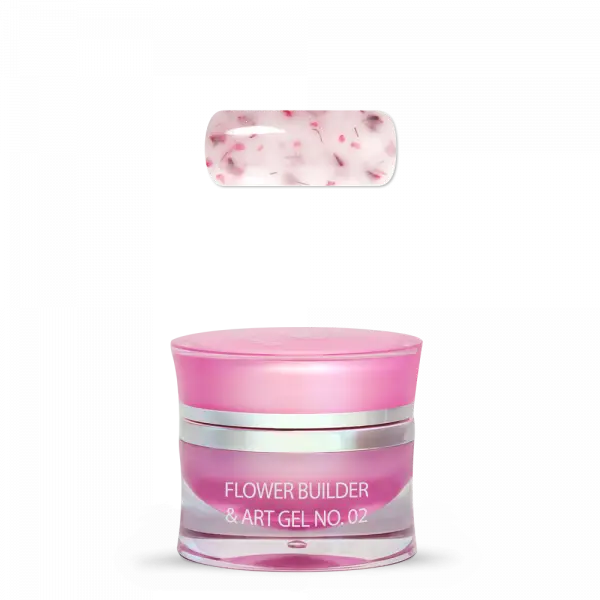Moyra Flower Builder & Art Gel, Soft Pink Gel with Flowers No. 02, 15 g