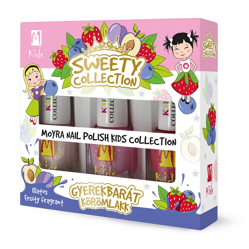 MOYRA Kids Nail Polish Set for Children, Sweety Collection, 3 x 7 ml
