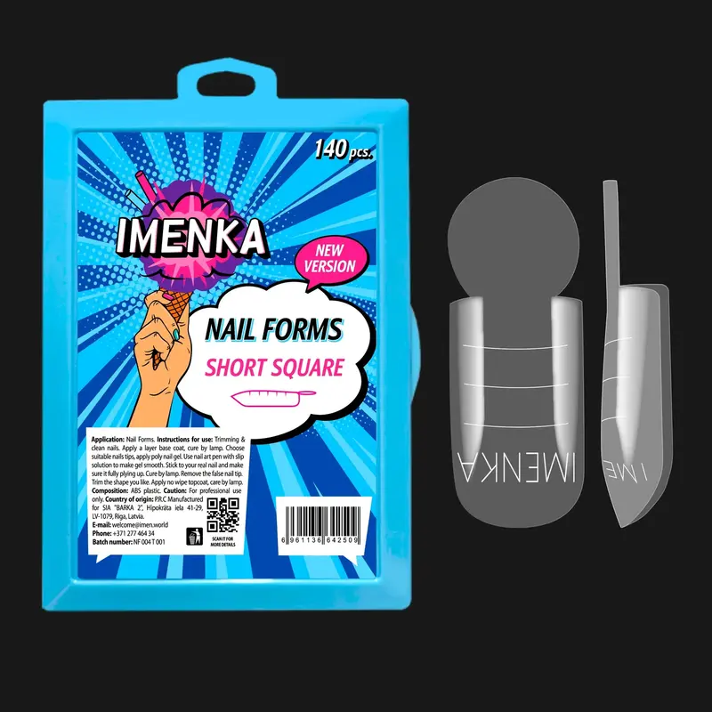 Nail Forms Imenka "Short Square" Version 2, 140pcs