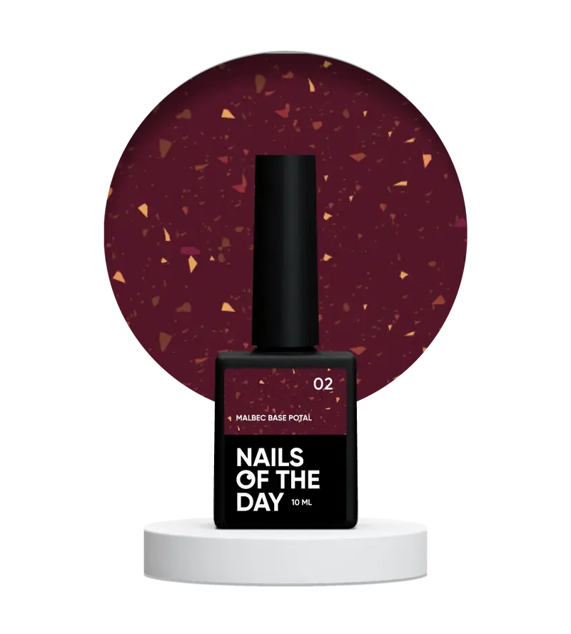 NAILSOFTHEDAY Base 02 Imitacion Cristal Con Elementos Dorados, 10 ml