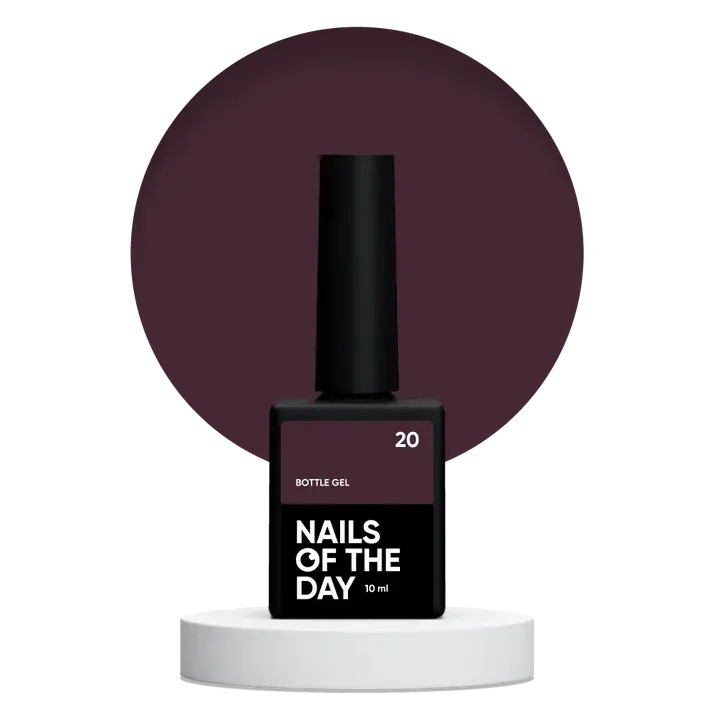 NAILSOFTHEDAY Bottle Gel 20 – Color marrón con matices morados 10 ml.