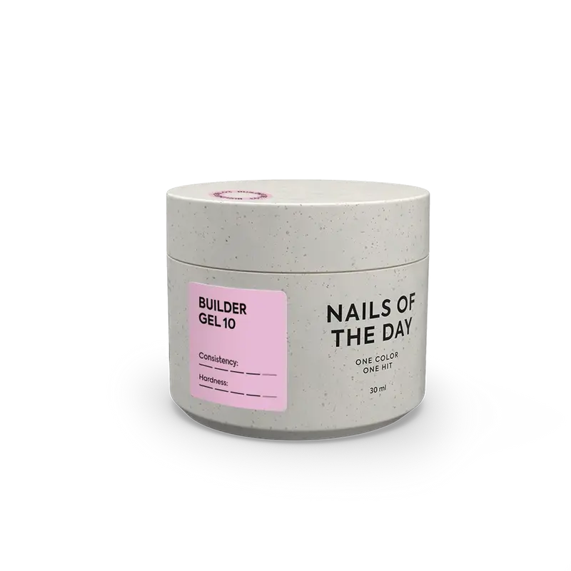 NAILSOFTHEDAY Builder Gel 10 — gel rosa para extensiones de uñas, 30 ml