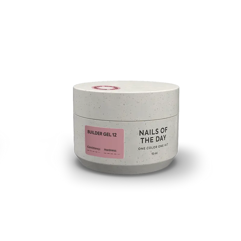 NAILSOFTHEDAY Builder Gel 12 — gel rosa nude para extensiones de uñas, 15 ml