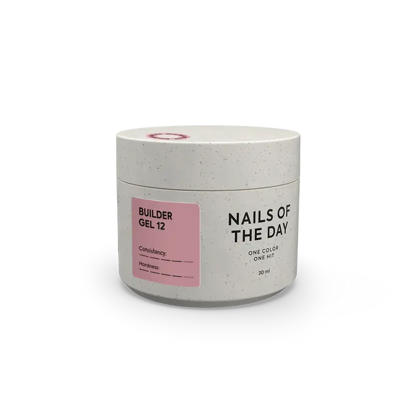 NAILSOFTHEDAY Builder Gel 12 — gel rosa nude para extensiones de uñas, 30 ml