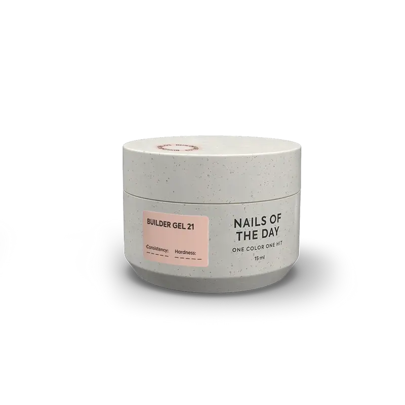 NAILSOFTHEDAY Builder Gel 21 — gel nude cálido para extensiones de uñas, 15 ml