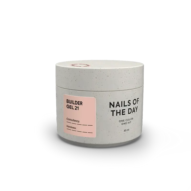 NAILSOFTHEDAY Builder Gel 21 — gel nude cálido para extensiones de uñas, 30 ml