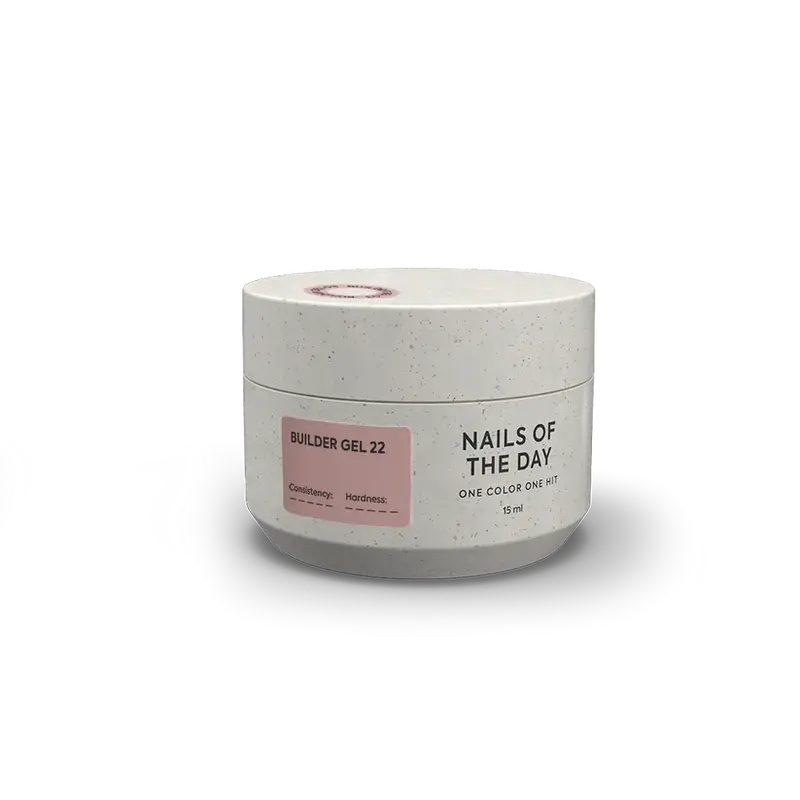 NAILSOFTHEDAY Builder Gel 22 — gel nude para extensiones de uñas, 15 ml