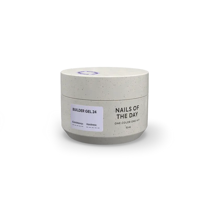 NAILSOFTHEDAY Builder Gel 24 — gel lechoso con velo rosado para extensiones de uñas, 15 ml