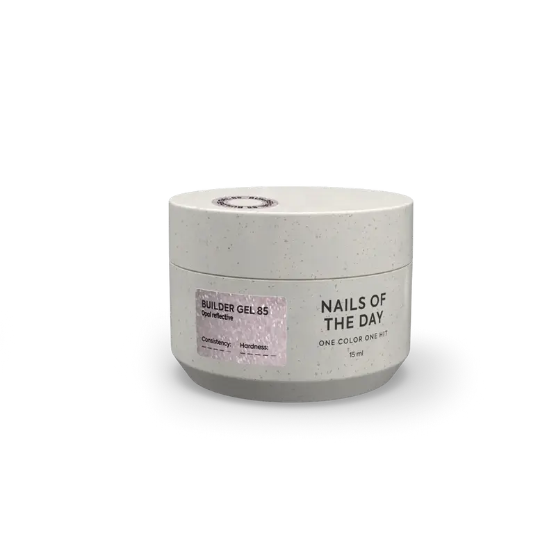 NAILSOFTHEDAY Builder Gel 85 — builder gel rosa-lechoso reflectante con brillo opal, 15 ml